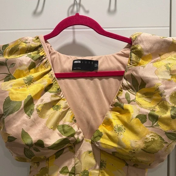 ASOS Chic Floral Mini Dress in Pink, Yellow and Green - Picture 3 of 8